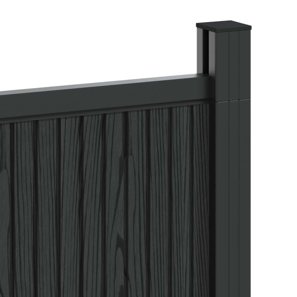 Pannello di Recinzione 5 pz 880 x 186,5 cm WPC e Alluminio Nero 3429487