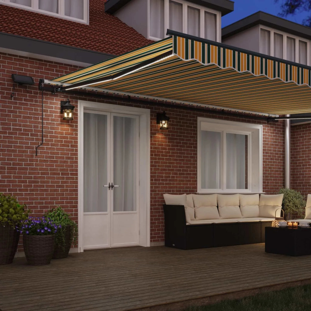Tenda Retrattile Verde e giallo 500 ×300 cm Tessuto 3331446