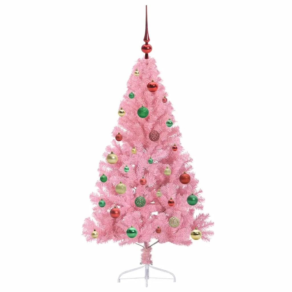 Albero di Natale | Decorazioni natalizie artificiale con luci integrate Rosa 150 cm PVC
