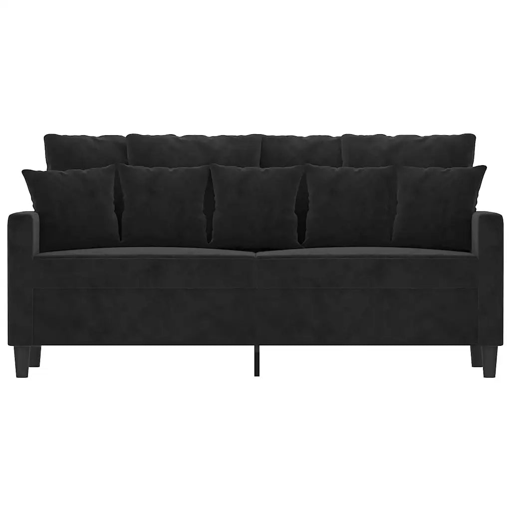Divano a 2 Posti-Sofa 2 Posti Nero 140 cm in Velluto 614568