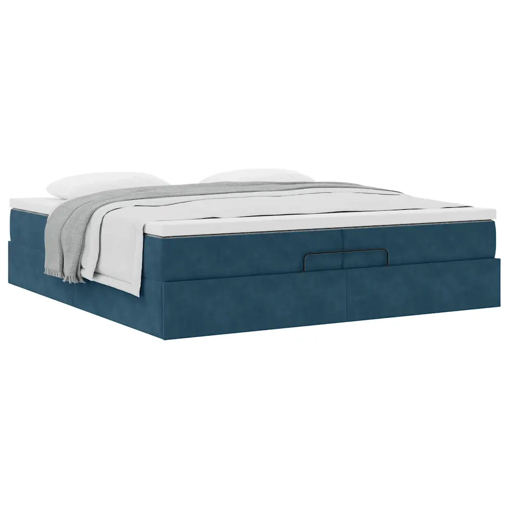 Struttura Letto Pouf con Materassi 200x200 cm Velluto 3311211