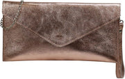 Clutch in Pelle Reale o Metallo 31,5x16,5cm Palma G299 (rosa scuro)