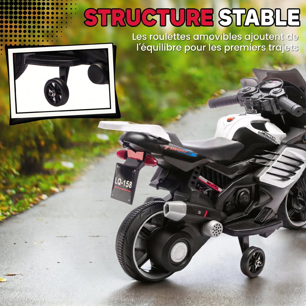 Auto elettrica per bambini 6V ¨C Xylo ¨C bianco con luci e suoni