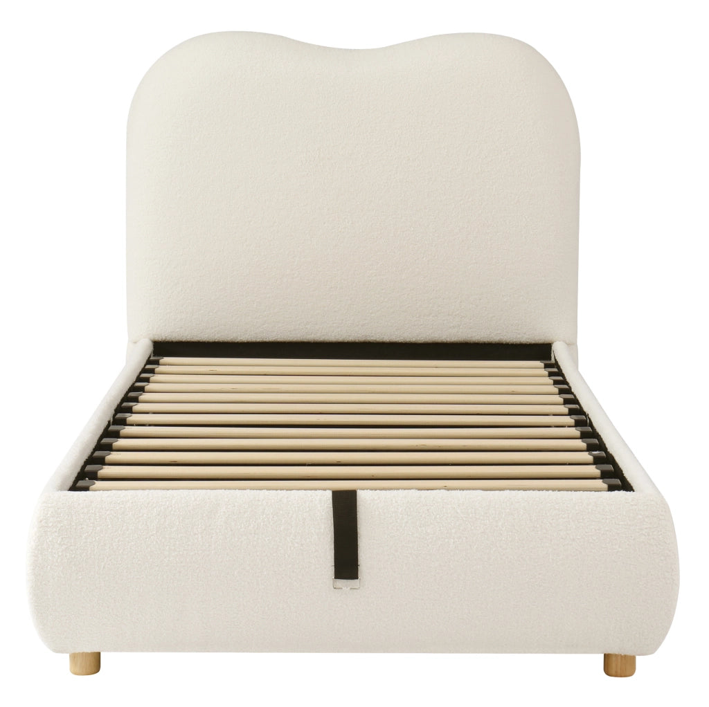 Letto imbottito per bambini 90x200 cm con contenitore e rete a doghe