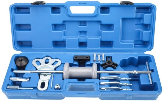 Kit di trazione universale per pneumatici a 16 pezzi, set di trazione con gancio di attrito, trazione per pneumatici, attrezzo per pneumatici per assi, assi, cerchioni, busse