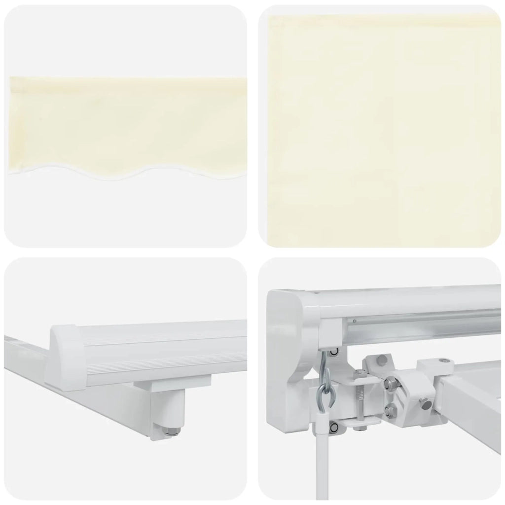 Cornice per Tenda Manuale con LED Crema e Bianco 3,5 x 2 m 3420535