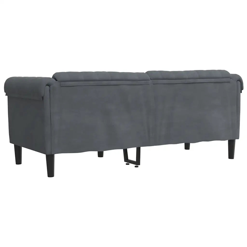 Divano a 2 Posti-Sofa 2 Posti Grigio Scuro in Velluto