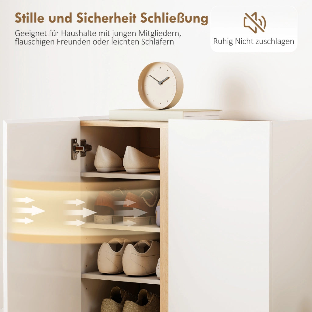 Scarpiera 6 Ripiani con Ante Soft-Close ¨C zephmum ¨C Legno Bianco 80x30x100