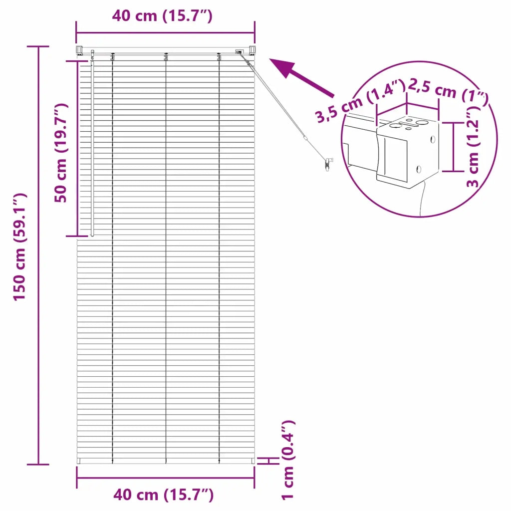 Tenda Veneziana Marrone Chiaro con Motivo 150 x 40 cm PVC 42003758