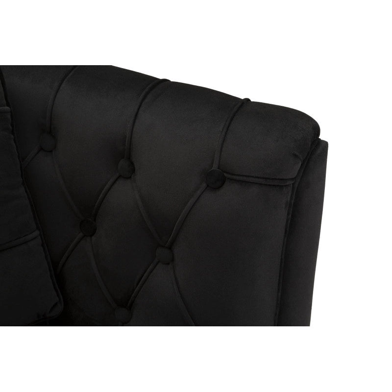 Divanetto Budapest Nero Con Cuscini cm 130x83x91