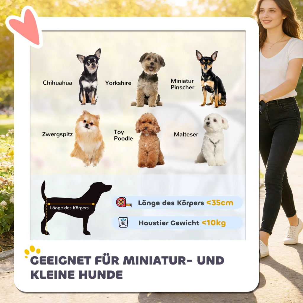 Passeggino per Cani Pieghevole ¨C Xylo ¨C con Cesto Portaoggetti e Portabicchieri, Grigio