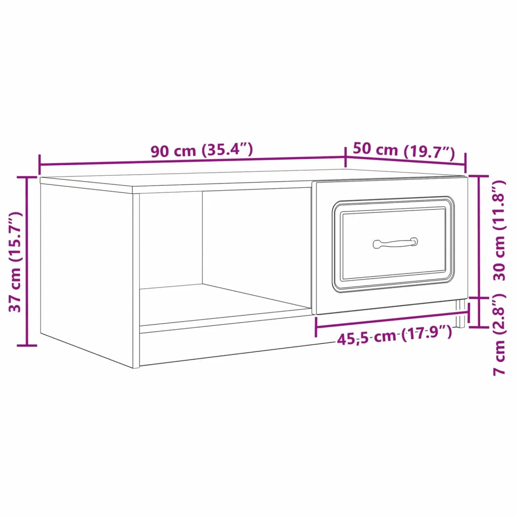 Tavolino da salotto | Tavolino da caff¨¨ | Tavolino da Soggiorno Grigio Cemento 90 x 50 x 37 cm
