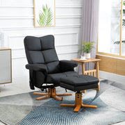 POLTRONA Massaggiante Reclinabile 80x86x99 cm Nero con Poggiapiedi