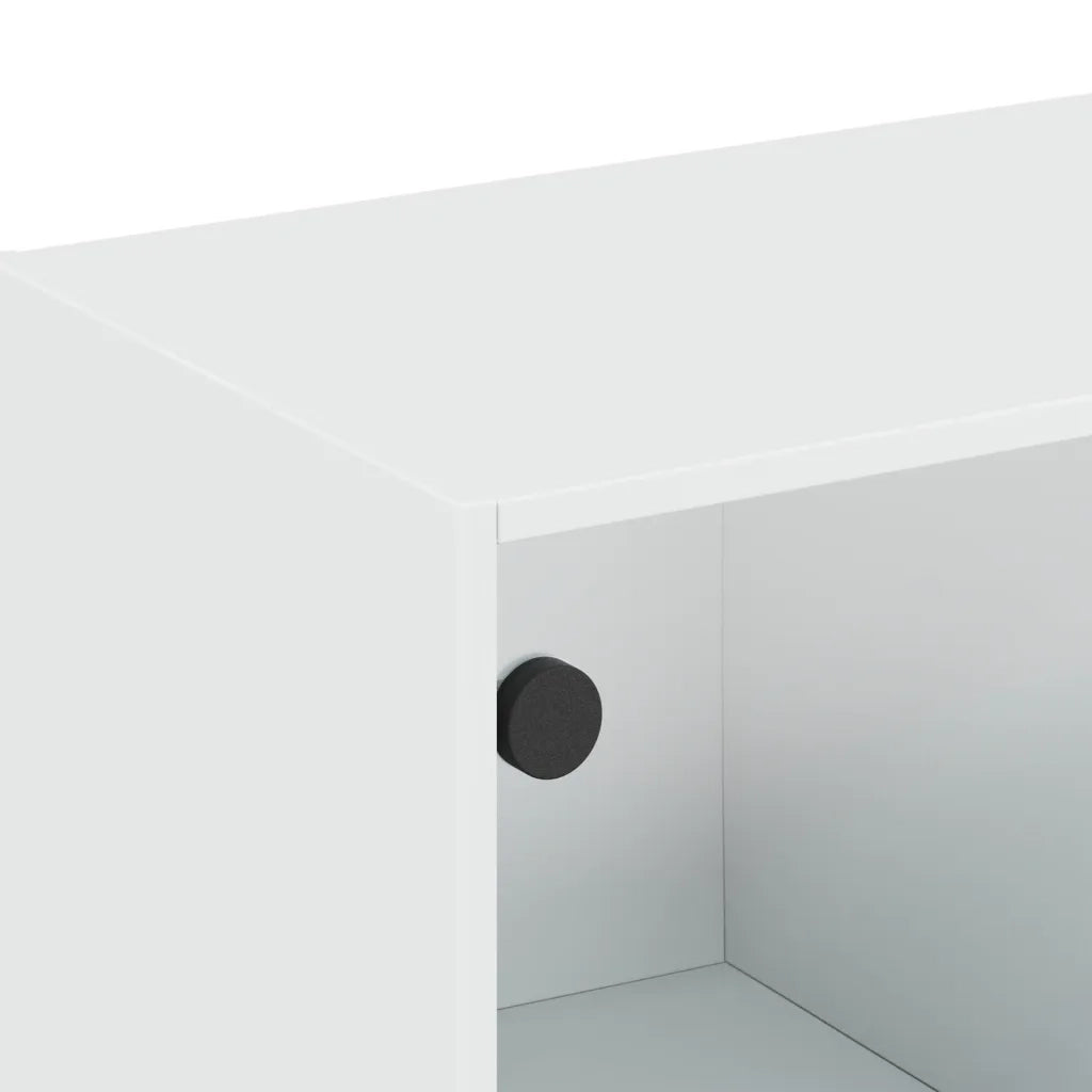 Mobile a Muro con Ante in Vetro Bianco 102x37x35 cm 836511