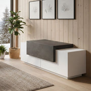 Madia Aspera, Credenza 3 Vani Made in Italy, 120x45x46h cm Bianco Lucido