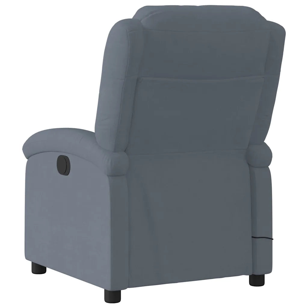 Poltrona Massaggiante Reclinante Elettrica Grigio Scuro Velluto 3204290