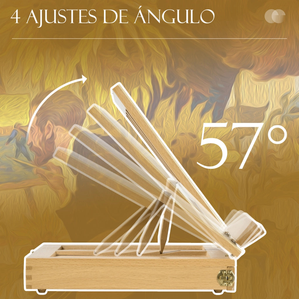 Cavalletto da Tavolo Pieghevole ¨C Xylo ¨C Legno Naturale con Cassetto 33,5x26x26 cm