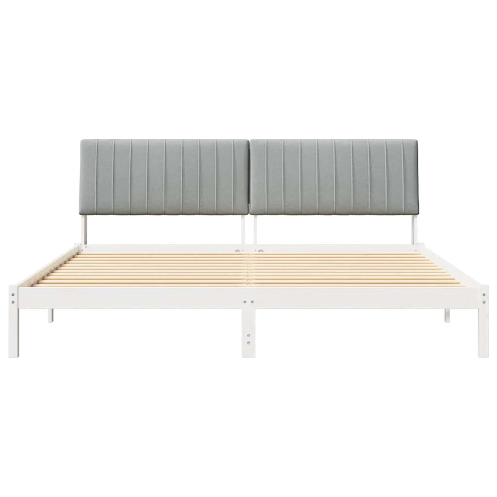 Struttura del letto-Giroletto-Rete del Letto Bianco 200 x 200 cm Pino massello 455721