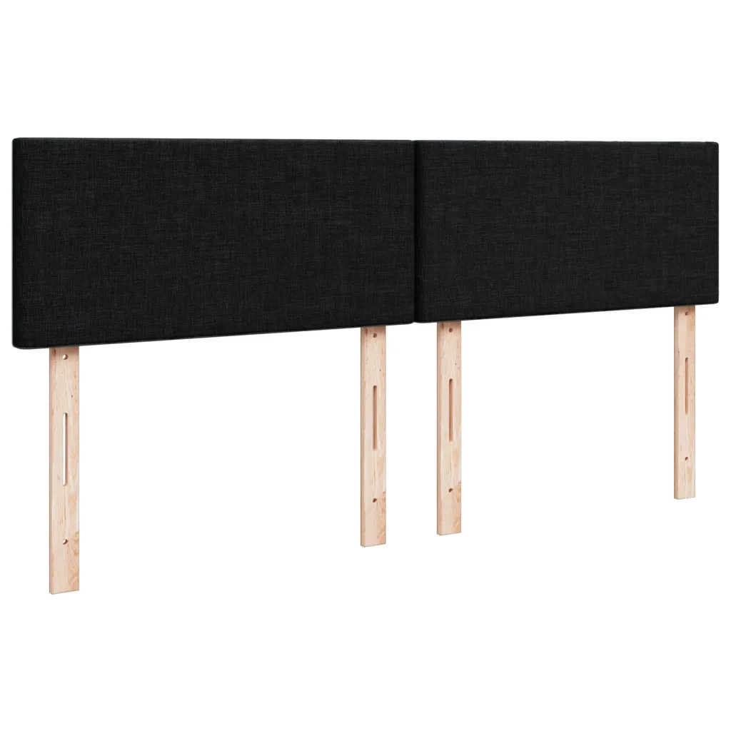 Giroletto a Molle con Materasso Nero 160x200 cm in Tessuto