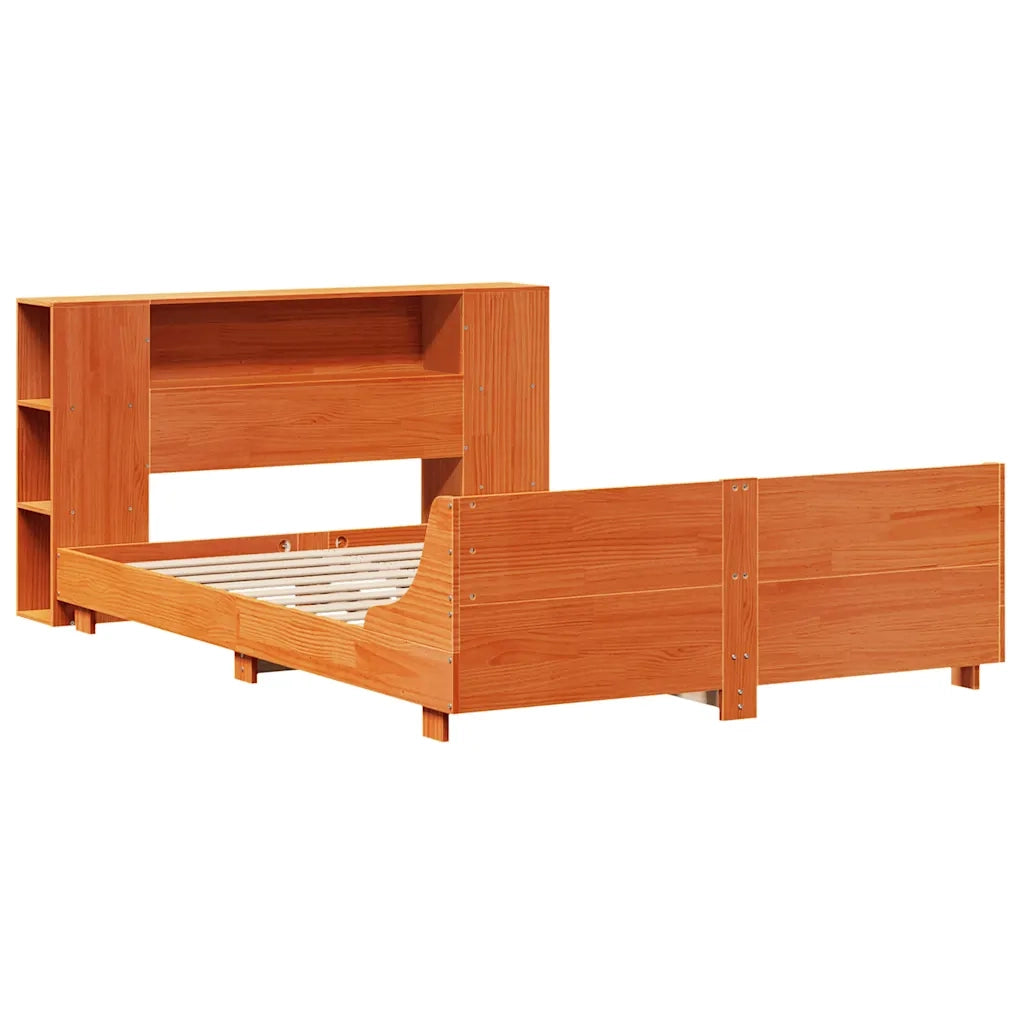 Giroletto senza Materasso-Struttura Letto Marrone Cera 150x200 cm Legno di Pino 843121
