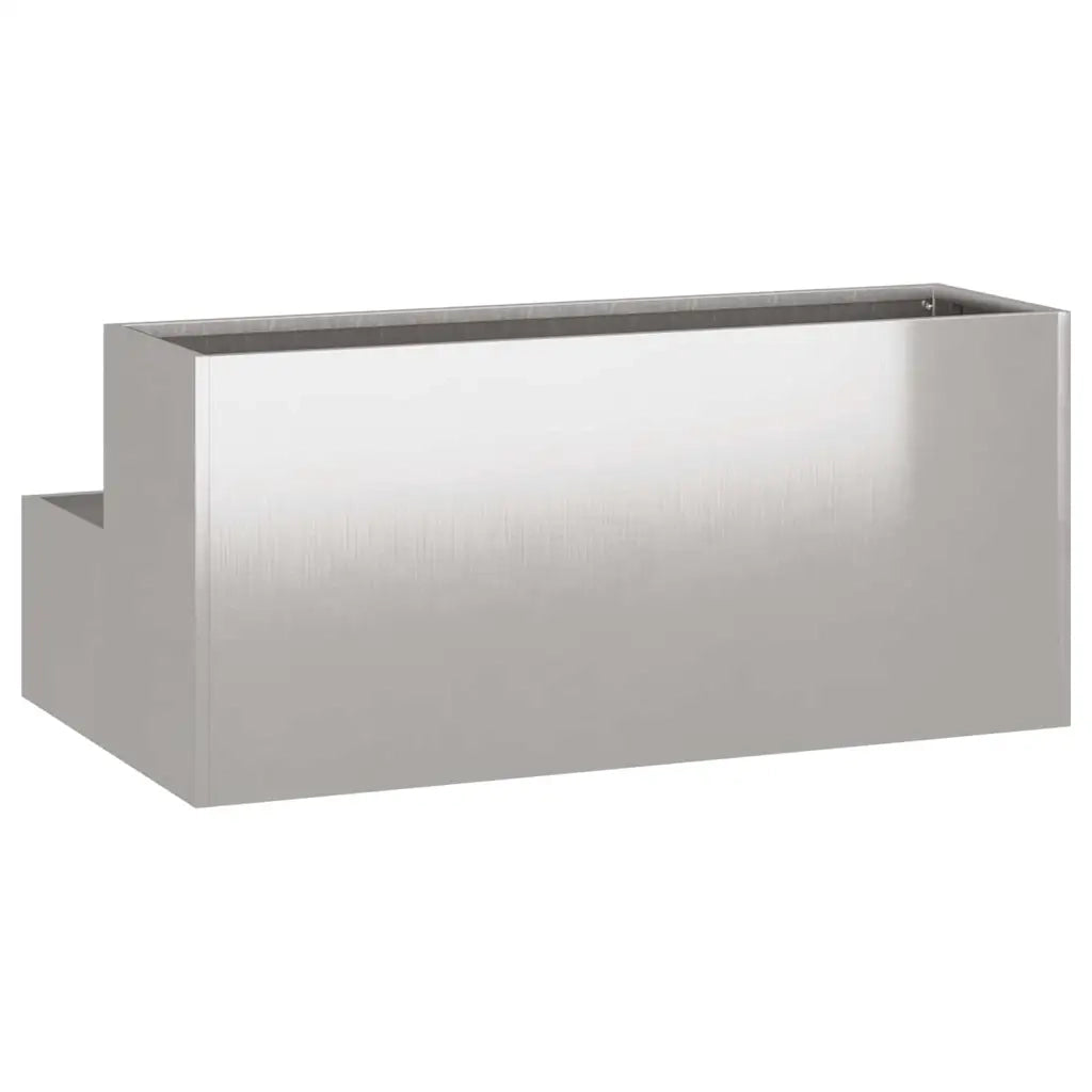 Fioriere | Cassetta per fiori | Vaso da giardino Argento 100 x 60 x 45 cm Acciaio inossidabile