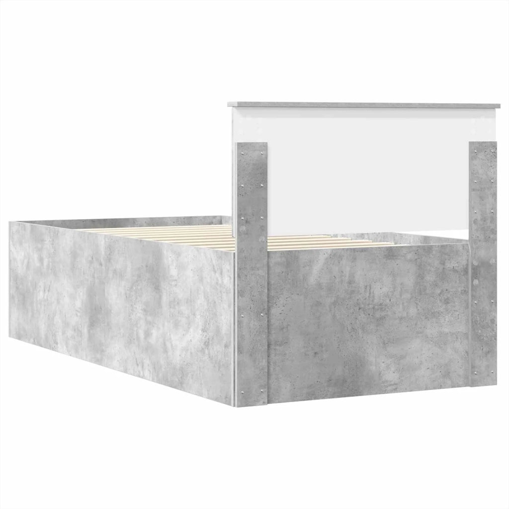 Daybed Grigio Cemento e Nero 100 x 200 cm Legno multistrato 3408518