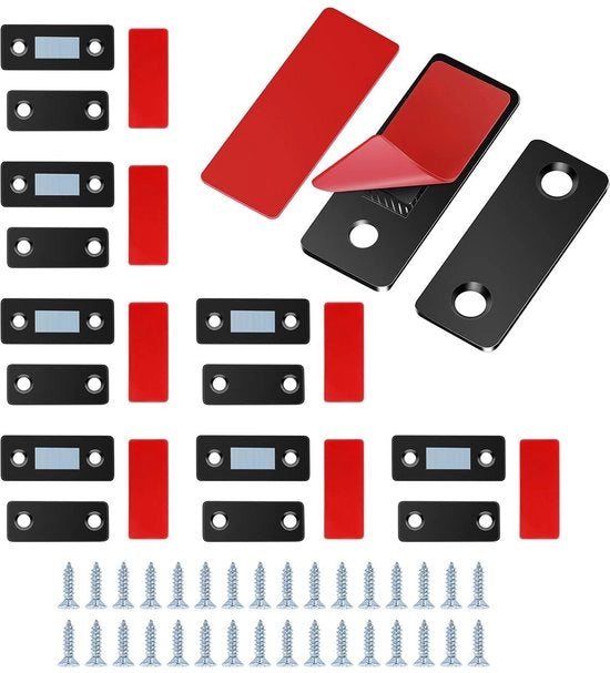 Magnetometalli 8 pezzi - Design ultradiscreto - Acciaio inossidabile - Magneetti autoadesivi - Grande forza magnetica - Installazione facile - Chiusure di cassetti