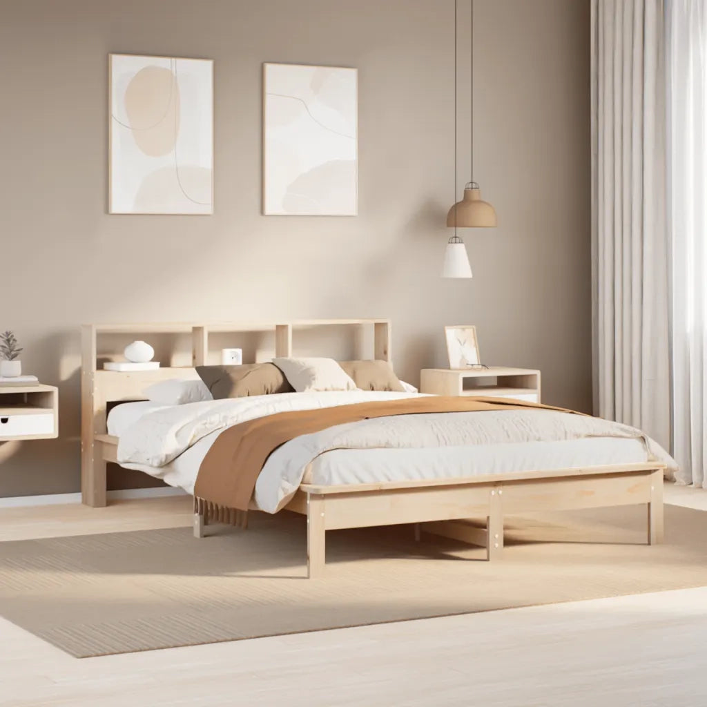 Letto Libreria senza Materasso 120x200cm Legno Massello di Pino