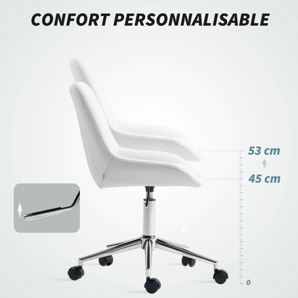 Sedia da ufficio ¨C zephmum ¨C 52x58x80-90cm bianco