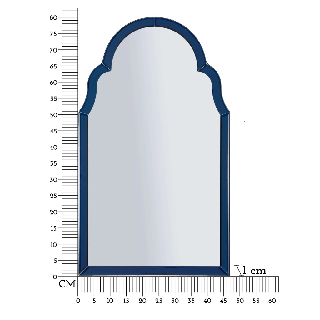 Mostarr, Specchio Cornice Sagomata, 47x80h cm blu