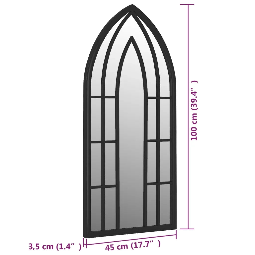 Specchio-Specchio DecorativoNero 100x45 cm Ferro per Uso Interno 429870