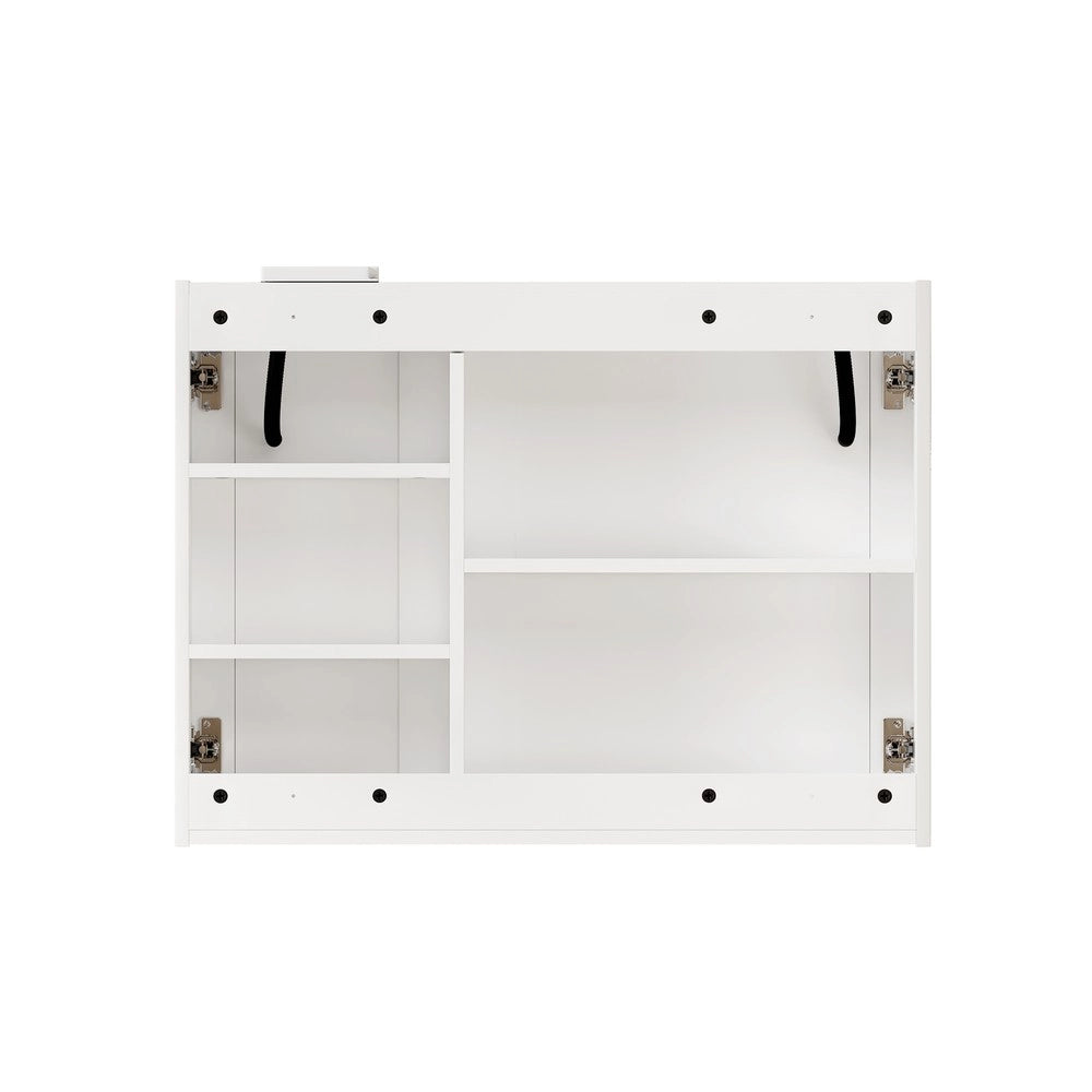 Armadietto Specchio con LED ¨C Xylo ¨C Bagno, Bianco, 80 cm