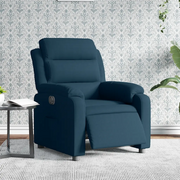 Poltrona Reclinabile Elettrica Blu in Velluto 3205080