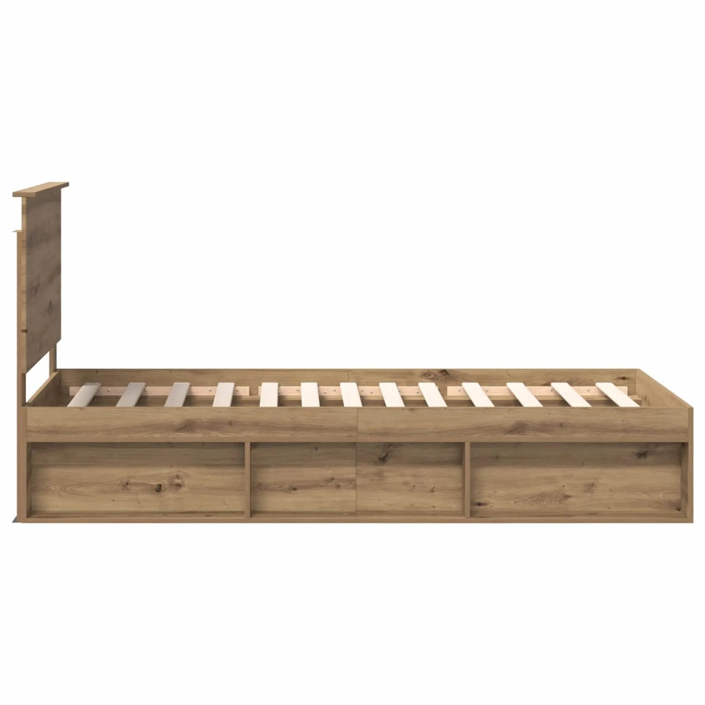 Letto singolo | Letto per adulti | Struttura del letto con testiera Rovere Artigianale 90 x 200 cm