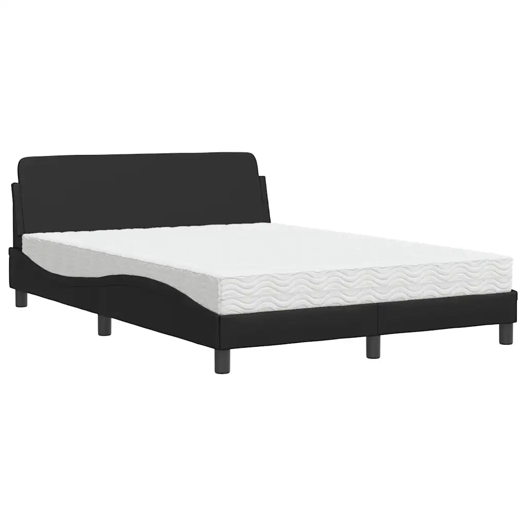 Letto matrimoniale | Letto per adulti | Letto con Materasso Dover Nero 120x200 cm in Similpelle