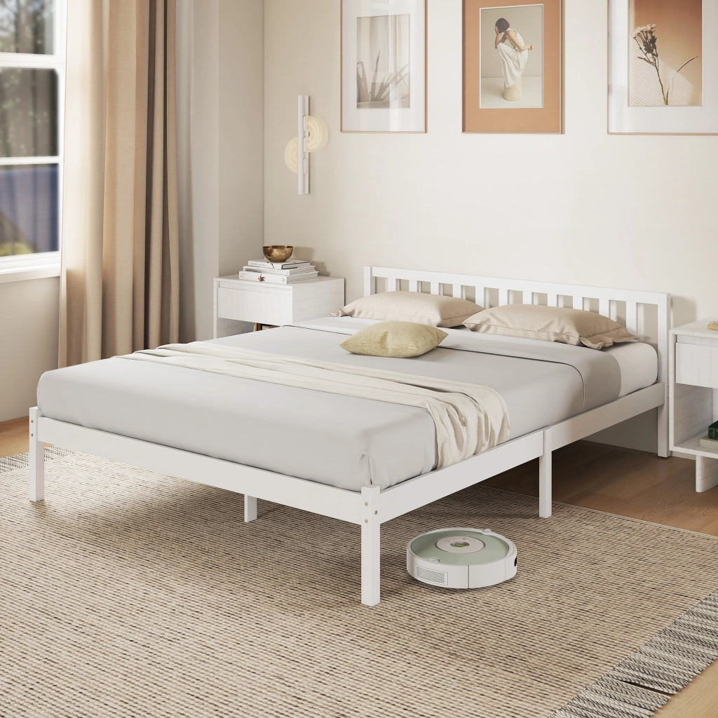 Letto singolo in legno massello ¨C Xylo ¨C 160x200 cm con testiera e rete a doghe