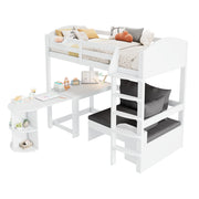 LETTO A CASTELLO per bambini con scrivania estraibile 90x200 cm bianco