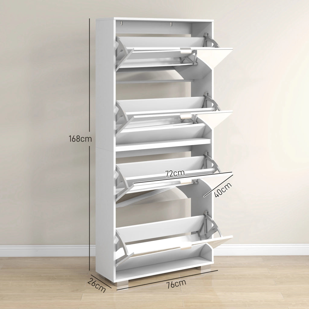 Scarpiera con Specchio e Cassetti ¨C Minimal ¨C Bianco 76x26x178