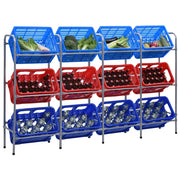 Supporto con Ripiani per 12 Casse Argento 190x33x116 cm Acciaio 285215