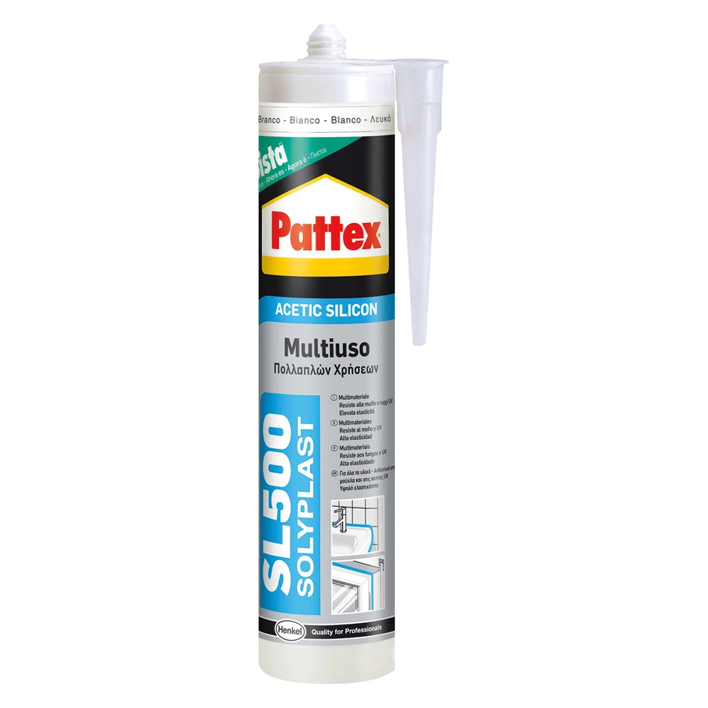 12pz silicone acetico multiuso 'solyplast' nero ml 300 ral 9005 cod:ferx.900767nlm