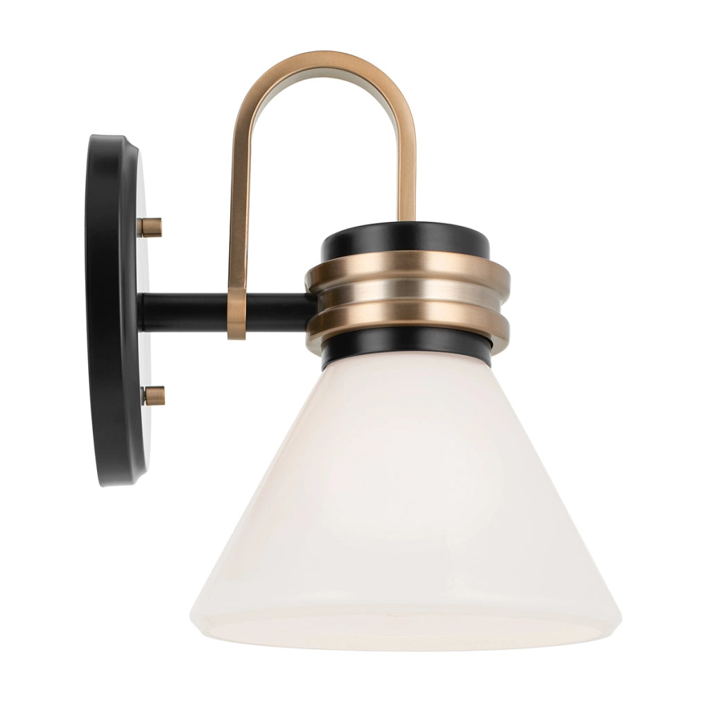 Applique bagno FARUM nero oro vetro opale G9 3W Kichler