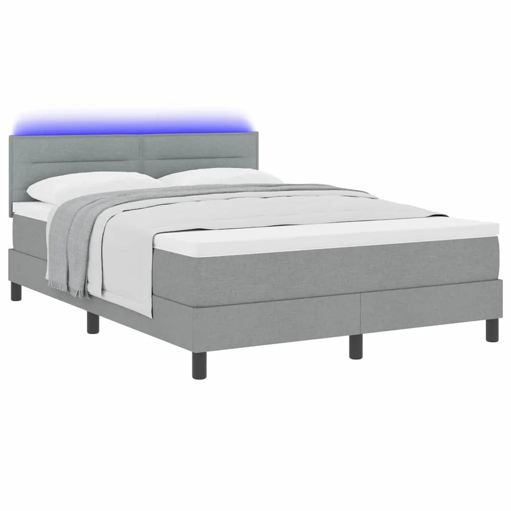 Letto a molle con materasso Grigio chiaro 140 x 200 cm Tessuto 3342135