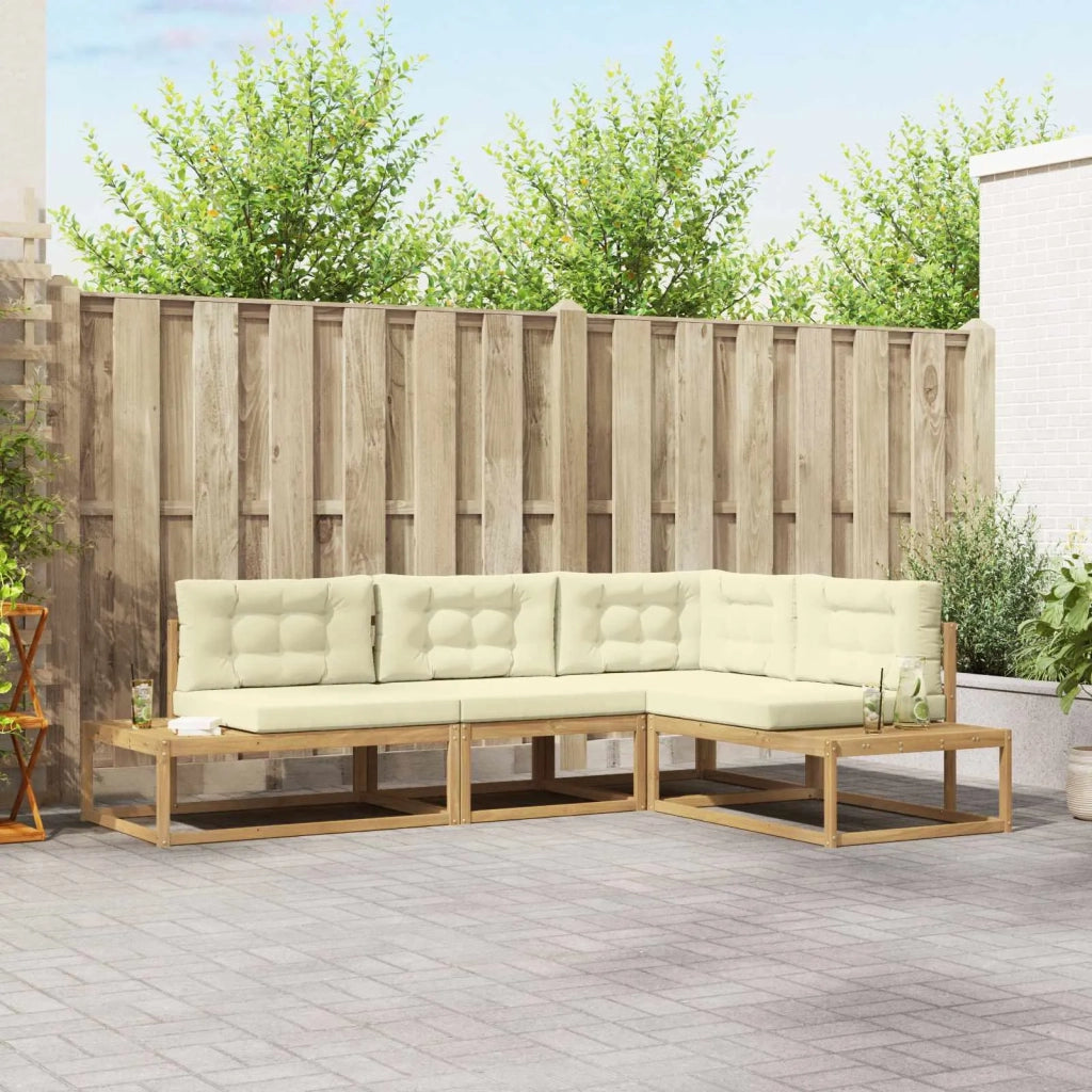 Set di divani da esterno Bianco 277,5 x 198,5 x 73 cm 3386999