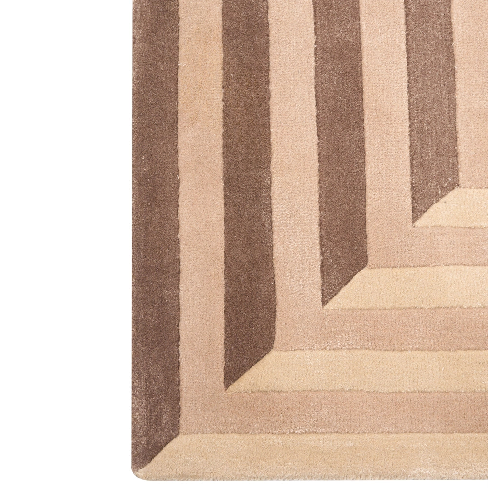 Tappeto beige in viscosa e lana Forma rettangolare Motivo geometrico 200 x 300 cm Stile moderno Soggiorno
