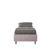 Letto singolo contenitore imbottito 80x200 microfibra glicine Azelia