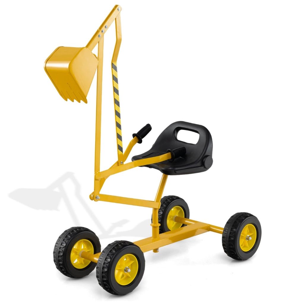 Escavatore per sabbiera con comandi a 2 mani e pala flessibile, Escavatore per bambini schienale ergonomico Giallo