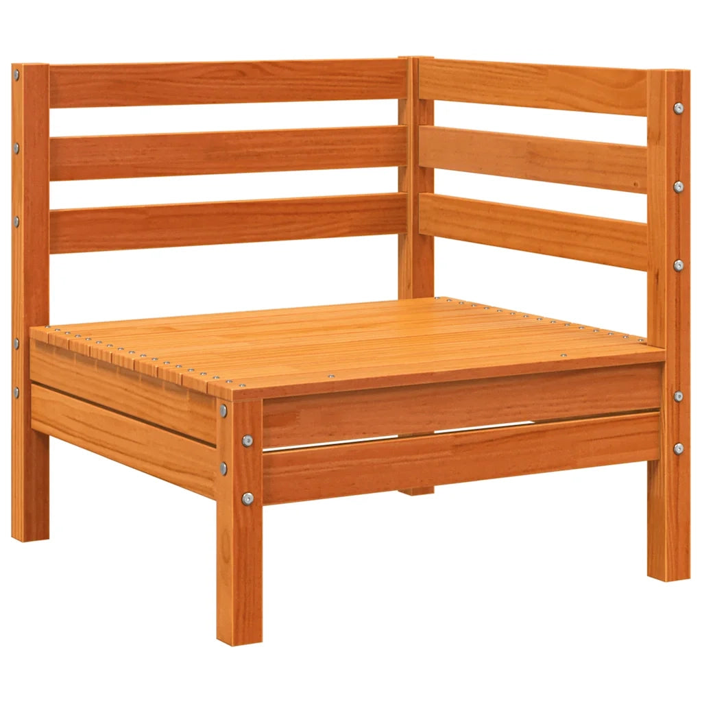 Divano da esterno-Divano da Giardino a 3 Posti Marrone Cera Legno Massello Pino 573421