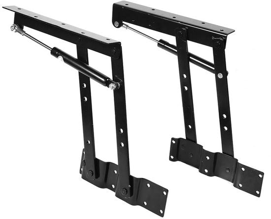 Meccanismo di tavolo Nero - Meccanismo di sollevamento pieghevole - Gomito in acciaio - Resistente all'ossidazione - Capacità 50kg - Altezza 242mm