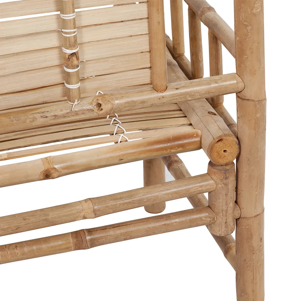 Panchina da Giardino con Cuscino 120 cm in Bambù 3063900