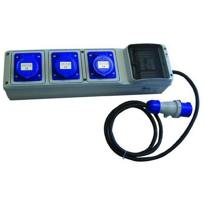 Vigor 2301-MT Quadro di Distribuzione Secondario 3 Prese CEE 16A 3P 220V IP44 1 Spina CEE 16A 3P 220V IP44 Cavo 2 m colore Nero